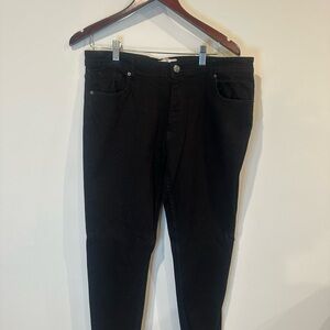 Don't Think Twice men’s Black Denim Jeans 5-Pocket Button Zip Solid Pockets